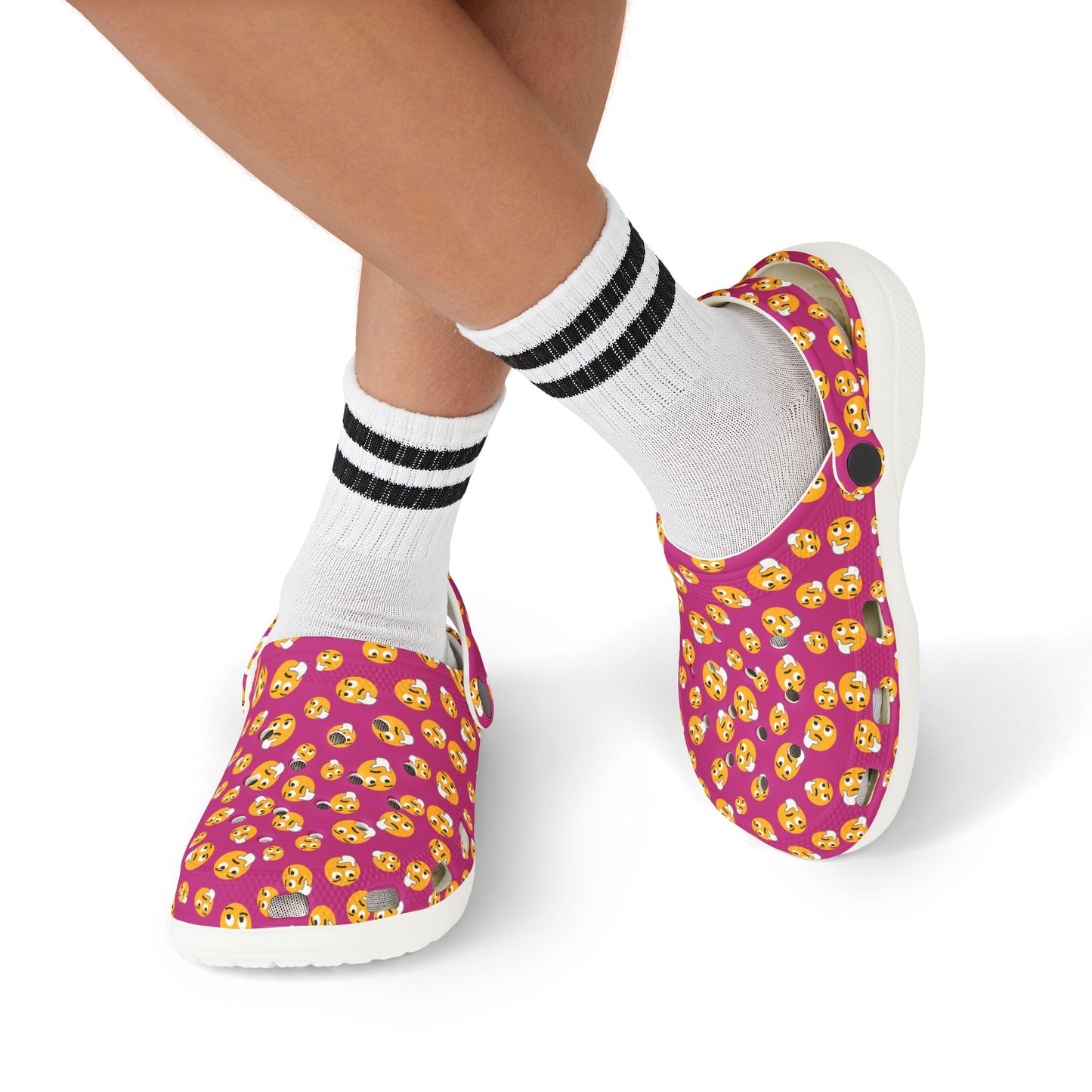 Playful Kids' EVA Foam Clogs with Emoji Design, Comfortable Summer Footwear, Fun Play Shoes, Emoji Clogs for Kids, Perfect for Beach or Home