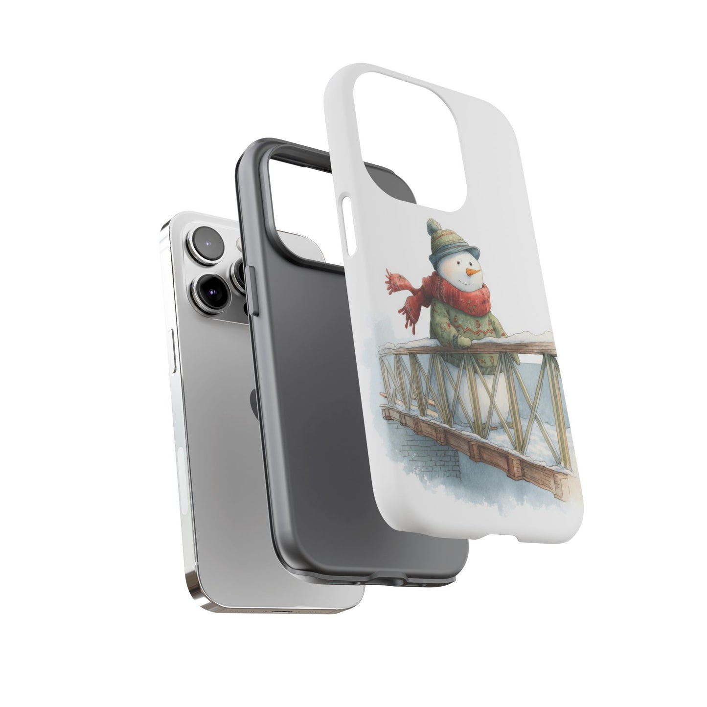 Snowman Phone Case – Winter Holiday Gift, Cute Snowman Design, Winter Accessories, Protective Phone Case, Unique Christmas Present
