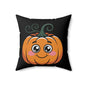 Cute Pumpkin Throw Pillow for Fall Decor, Halloween Decorative Pillow, Cozy Couch Cushion, Autumn Home Accessory, Thanksgiving Gift