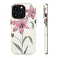 Floral Phone Case with Elegant Pink Lilies, Cute Floral Accessories, Phone Protection, Gift for Her, Stylish Cell Phone Cover