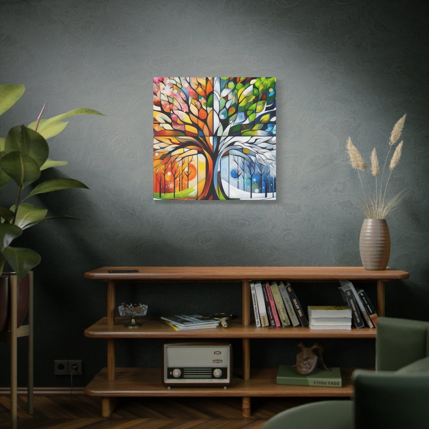 Seasons Tree Canvas Wall Art — Four Seasons Matte Stretched Canvas