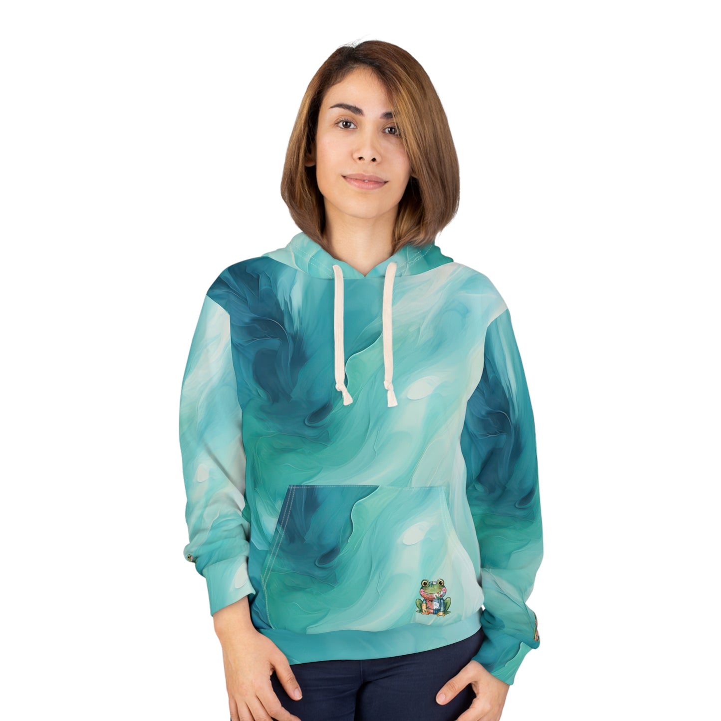 Tranquil Ocean Blue Hoodie - Cozy AOP Pullover, Beach Vibes, Unisex Gift, Relaxing Style, Perfect for Lounging, Summer Outings
