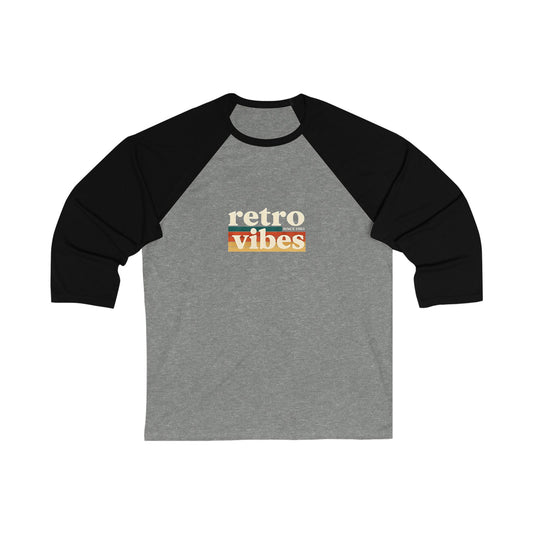 Retro Vibes Unisex Baseball Tee, Casual Wear, Vintage Style, Gift for Him and Her, Music Festival Shirt, Sports Tee