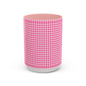 Pink Gingham Accent Coffee Mug, Cute Kitchen Decor, Gift for Coffee Lovers, Home Office Mug, Spring and Summer Vibes