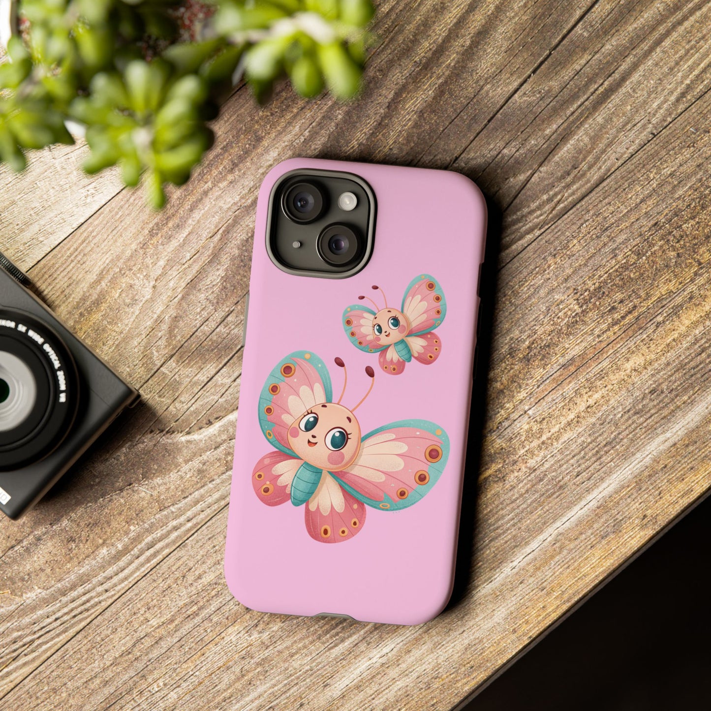 Cute Butterfly Phone Case, Tough Phone Cover, Girly Phone Accessory, Unique Gift for Her, Kids Phone Case, Floral Design Case