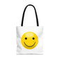 Smiley Face Tote Bag, Eco-Friendly Shopping Bag, Fun Beach Bag, Gift for Teens, Happy Tote for Everyday Use