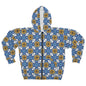 Floral Pattern Unisex Zip Hoodie, Stylish Layer