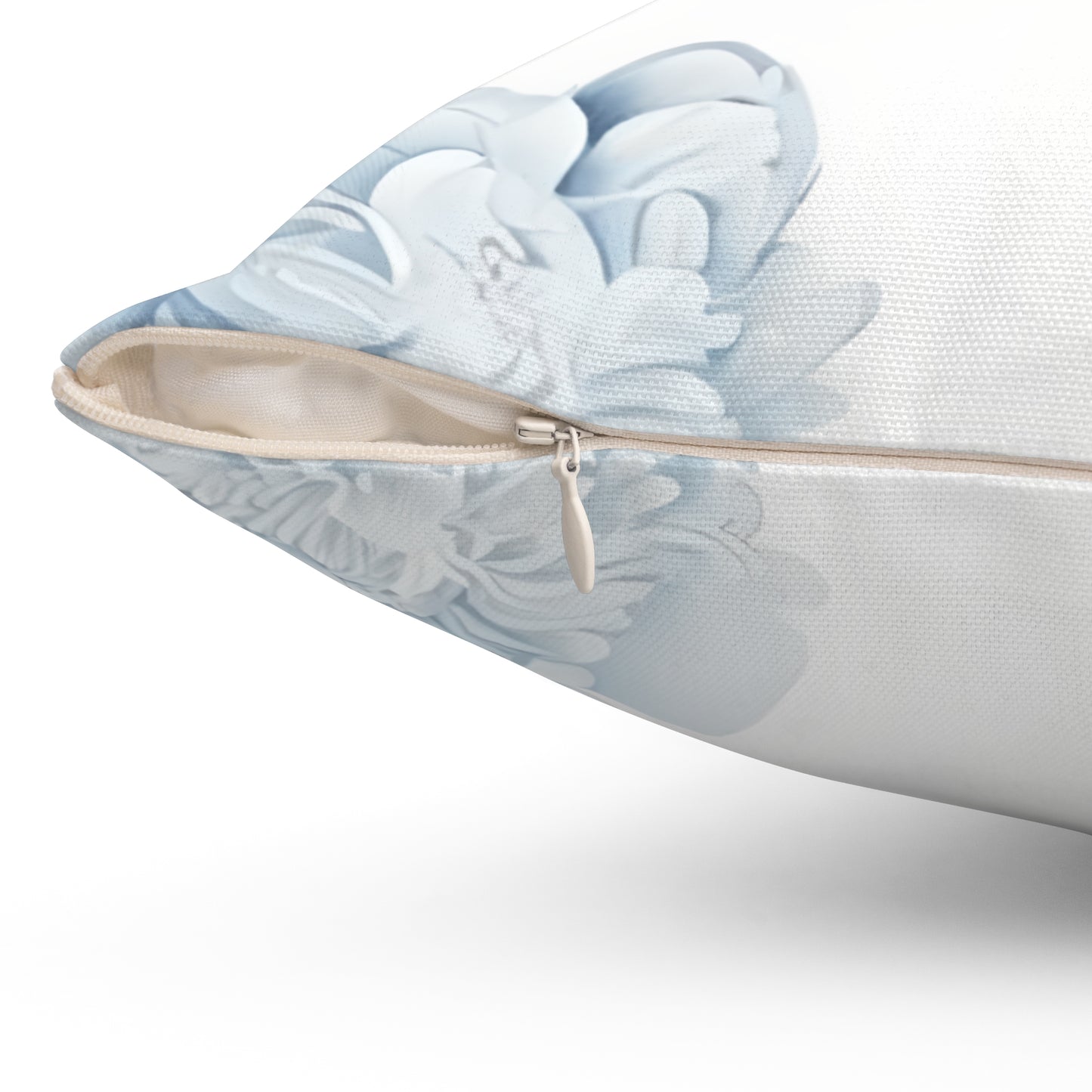 Monogram Pillow — Elegant Blue Floral “B” Decorative Throw Pillow
