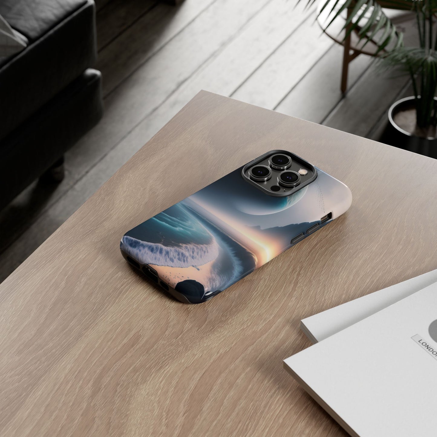 Galaxy Ocean Phone Case — Surreal Planet Beach Tough Case
