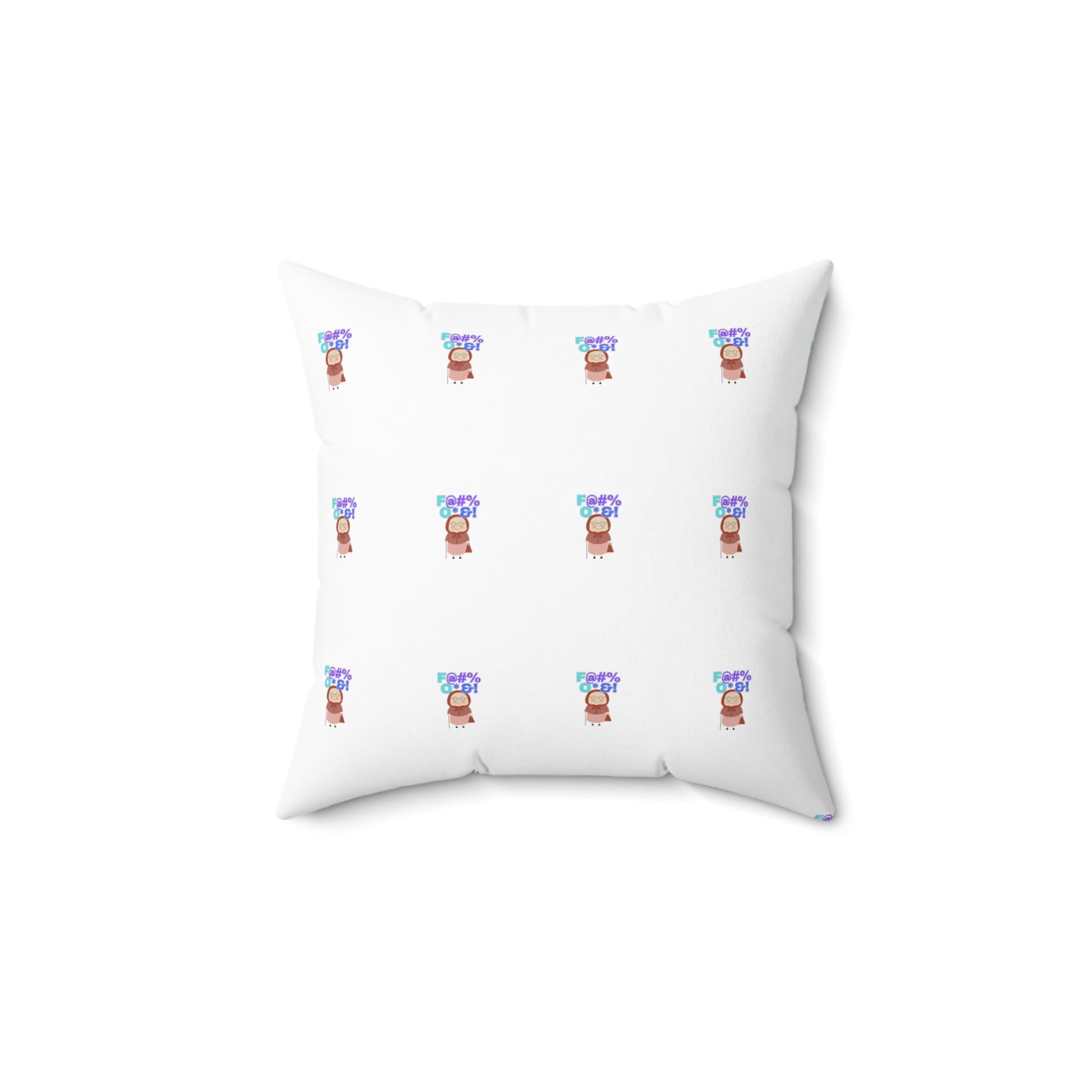 Whimsical Spun Polyester Square Pillow | Cozy Home Decor, Cute Gift, Playful Cushion, Fun Pillow for Kids, Throw Pillow