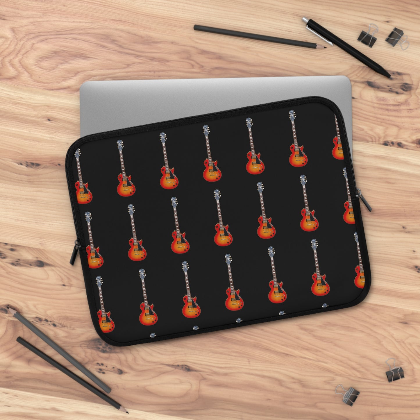 Guitar Pattern Laptop Sleeve | Music Lover Gift, Tech Organizer, Unique Laptop Case, Geek Gift, Rock Music Accessory