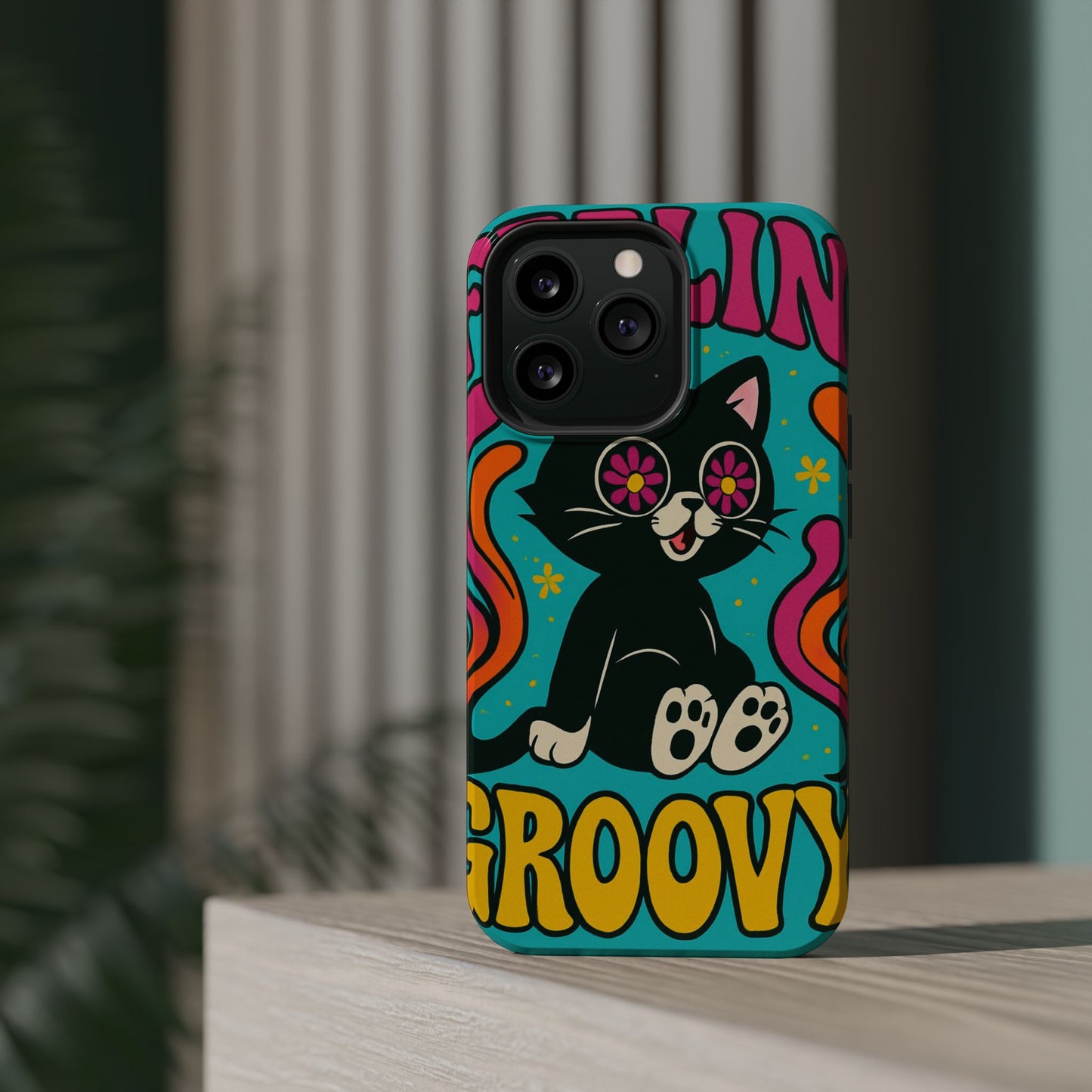 Groovy Cat Magnetic Impact-Resistant Phone Case