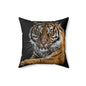 Majestic Tiger Square Pillow | Animal Art Decor, Living Room Cushion, Wildlife Home Accent, Nature Lover Gift, Tiger Lover Decor