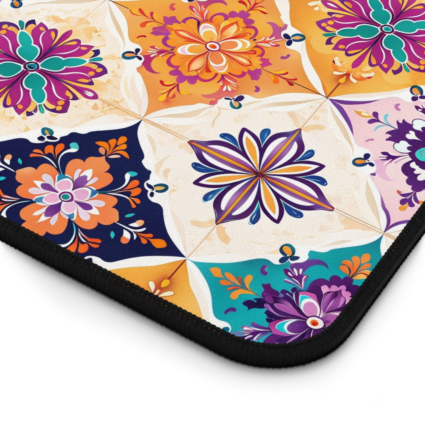 Colorful Geometric Desk Mat - Vibrant Office Decor