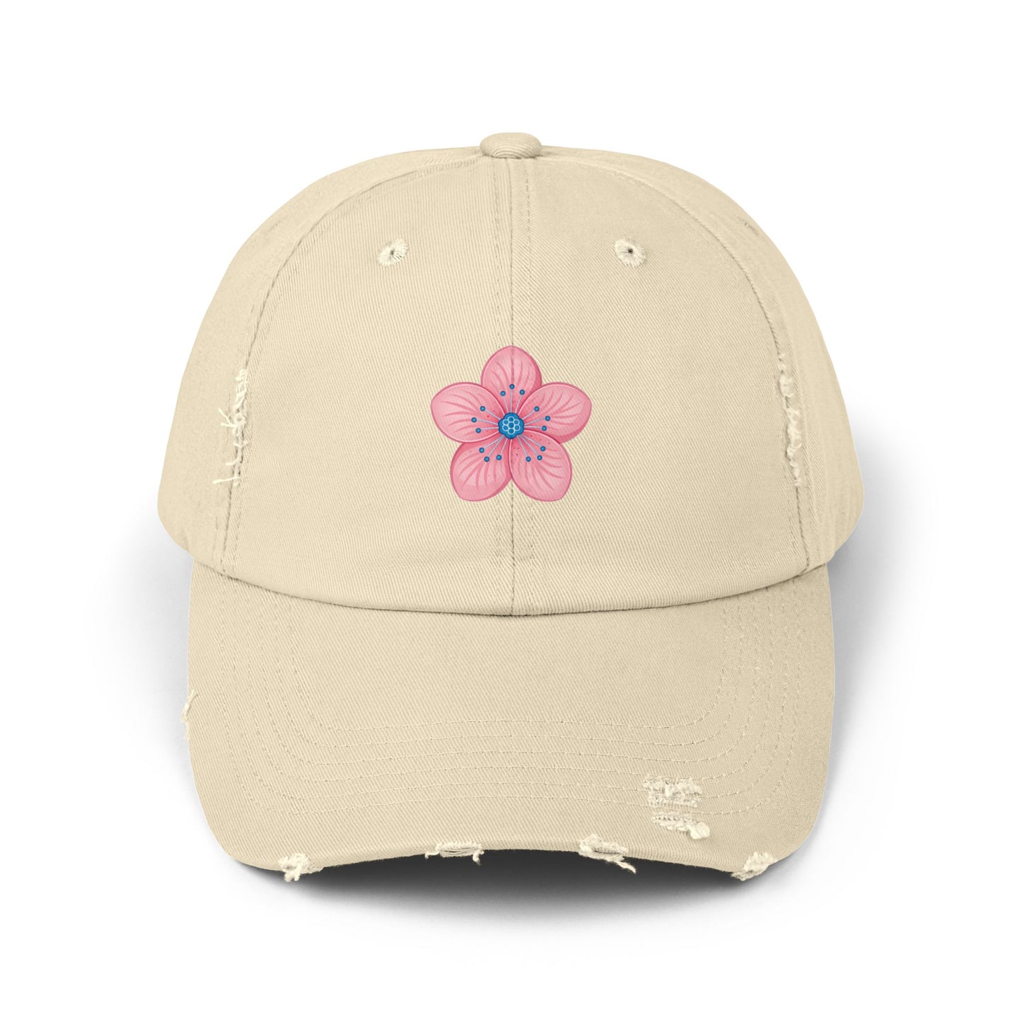 Floral Distressed Cap | Trendy Hat for Spring and Summer | Perfect Gift for Floral Lovers, Outdoor Events, Festivals, Birthdays