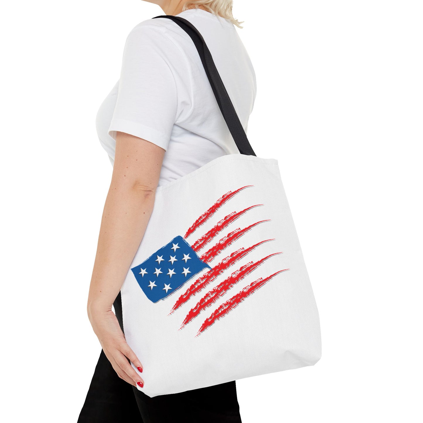 Patriotic Tote Bag | USA Pride | American Flag Design | Eco-Friendly Market Bag | Gift for Fourth of July, Veterans, Memorial Day