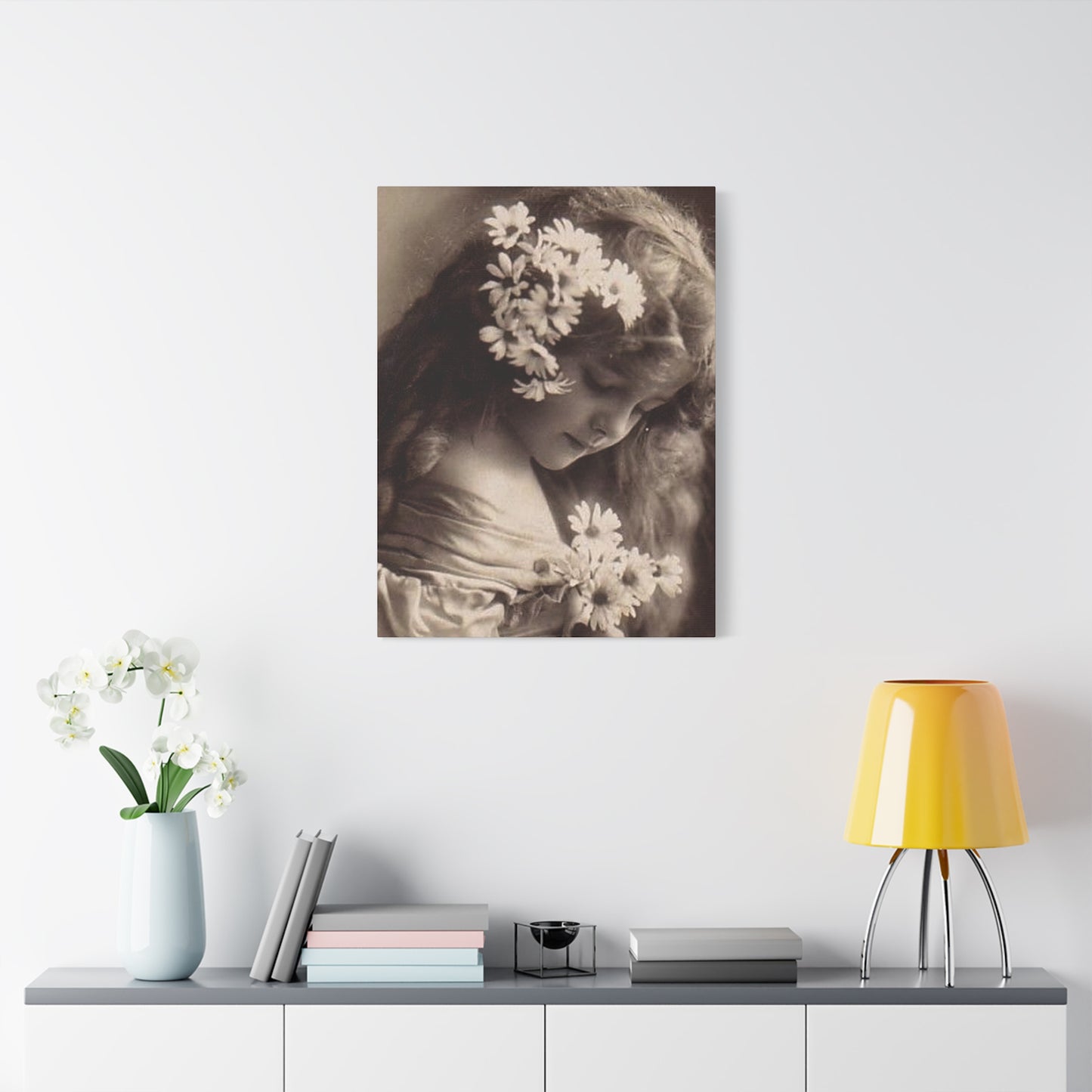 Vintage Floral Portrait Canvas
