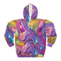 Colorful Swirl Pullover Hoodie, Abstract Art Hoodie, Cozy Gift for Teens, Trendy Casual Wear, Festival Clothing, Graphic Hoodie