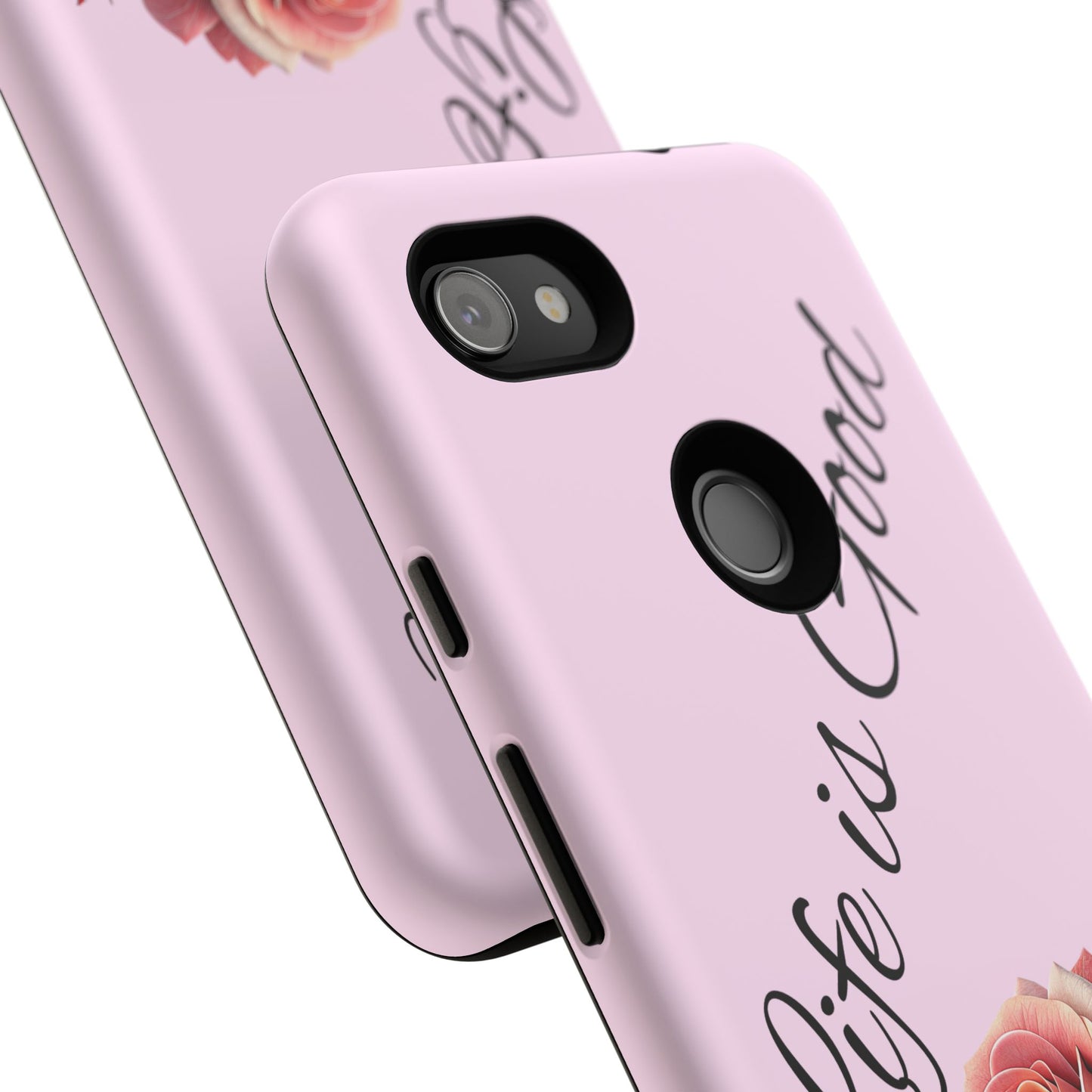 Roses & Positivity Phone Case - Floral Design, Life is Good, Tough Cases for Everyday Wear, Gift for Friends, Mother's Day, Spring [...]