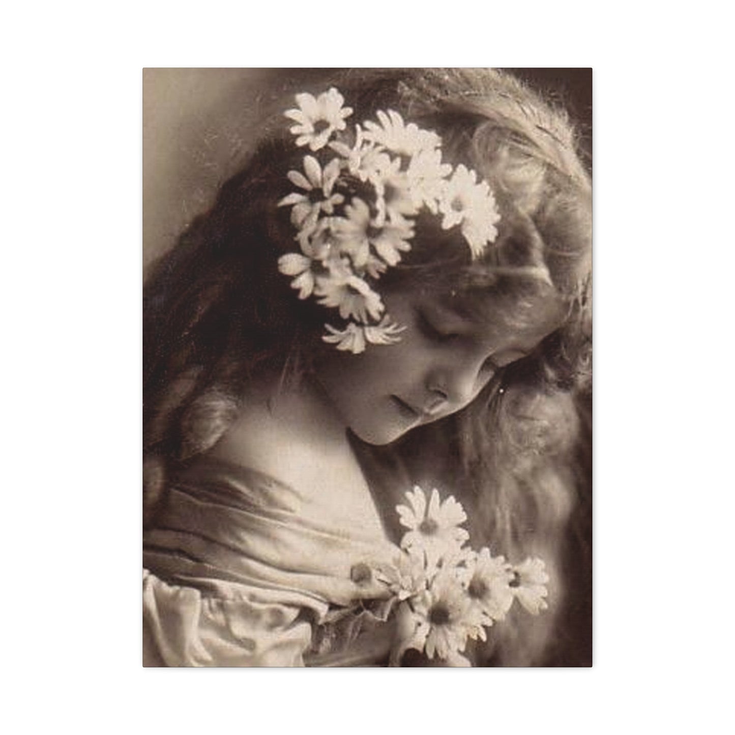 Vintage Floral Portrait Canvas