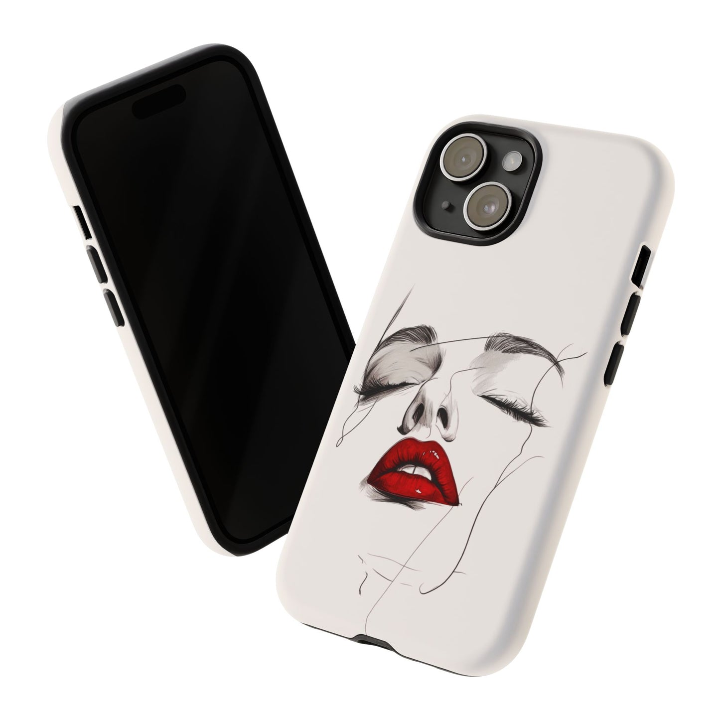 Stylish Phone Case with Artistic Lip Design, Femme Tech Accessory, Trendy Device Cover, Gift for Her, Unique Phone Accessories