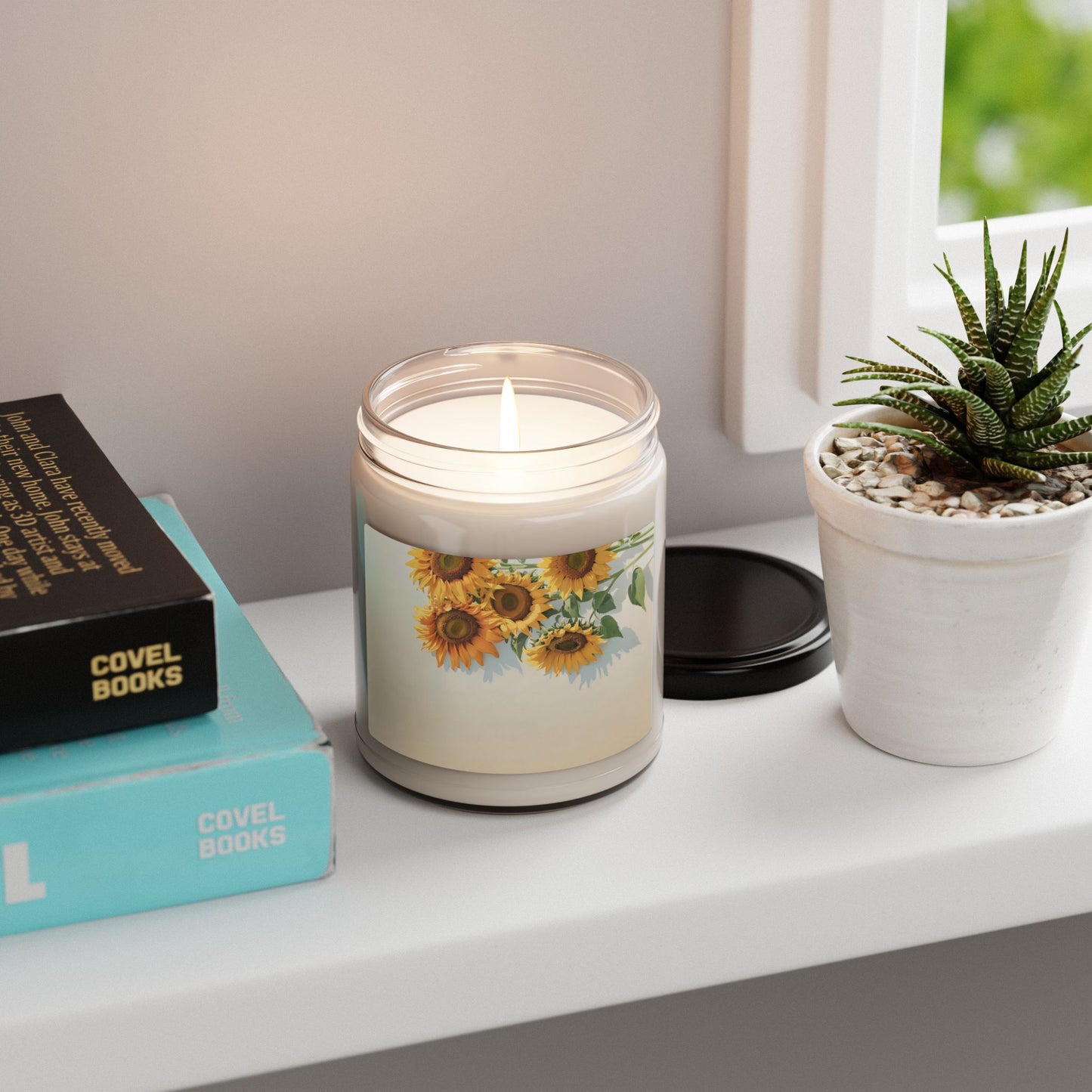 Sunflower Scented Soy Candle — 9oz Floral Jar Candle (Sunflowers)