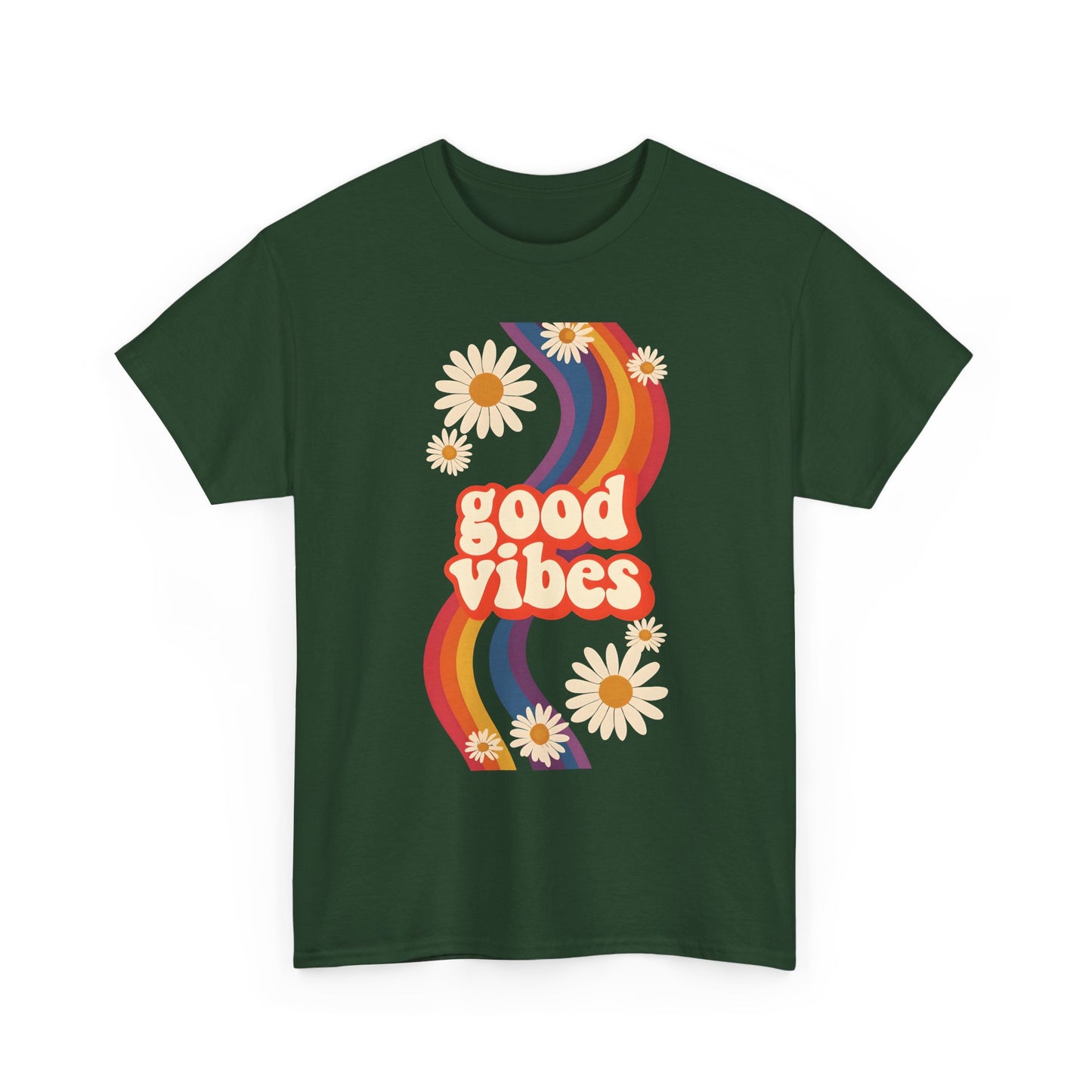 Good Vibes Unisex Heavy Cotton Tee, Retro Graphic T-Shirt, Feel Good Apparel, Summer Outfit, Casual Gift for Friends