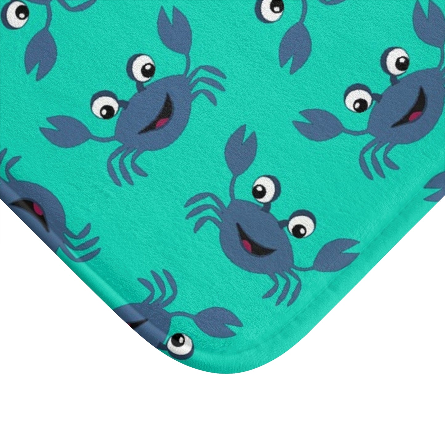 Cute Crab Bath Mat, Coastal Bathroom Decor, Non-Slip Floor Mat, Kids Bathroom Accessory, Summer Beach Theme