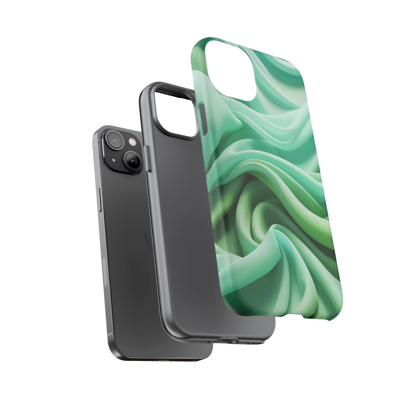 Stylish Phone Case, Tough Case, Green Abstract Design, Cell Phone Cover, Unique Gift, Trendy Accessory