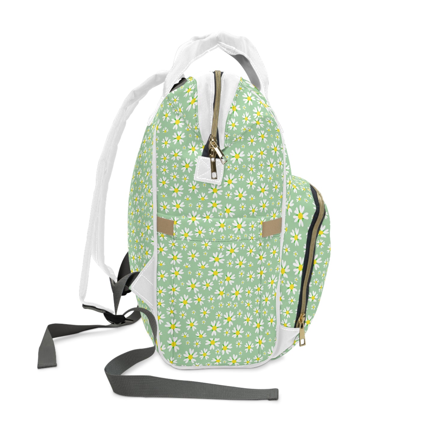 Stylish Floral Diaper Backpack for Moms, Versatile Baby Bag, Tote, Eco-Friendly, Gift for New Parents, Nursery Essential