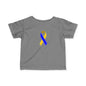 Infant Fine Jersey Tee with Blue and Yellow Ribbon, Cute Baby T-Shirt, Baby Shower Gift, Toddler Apparel, Infant Outfit, Newborn Clothes