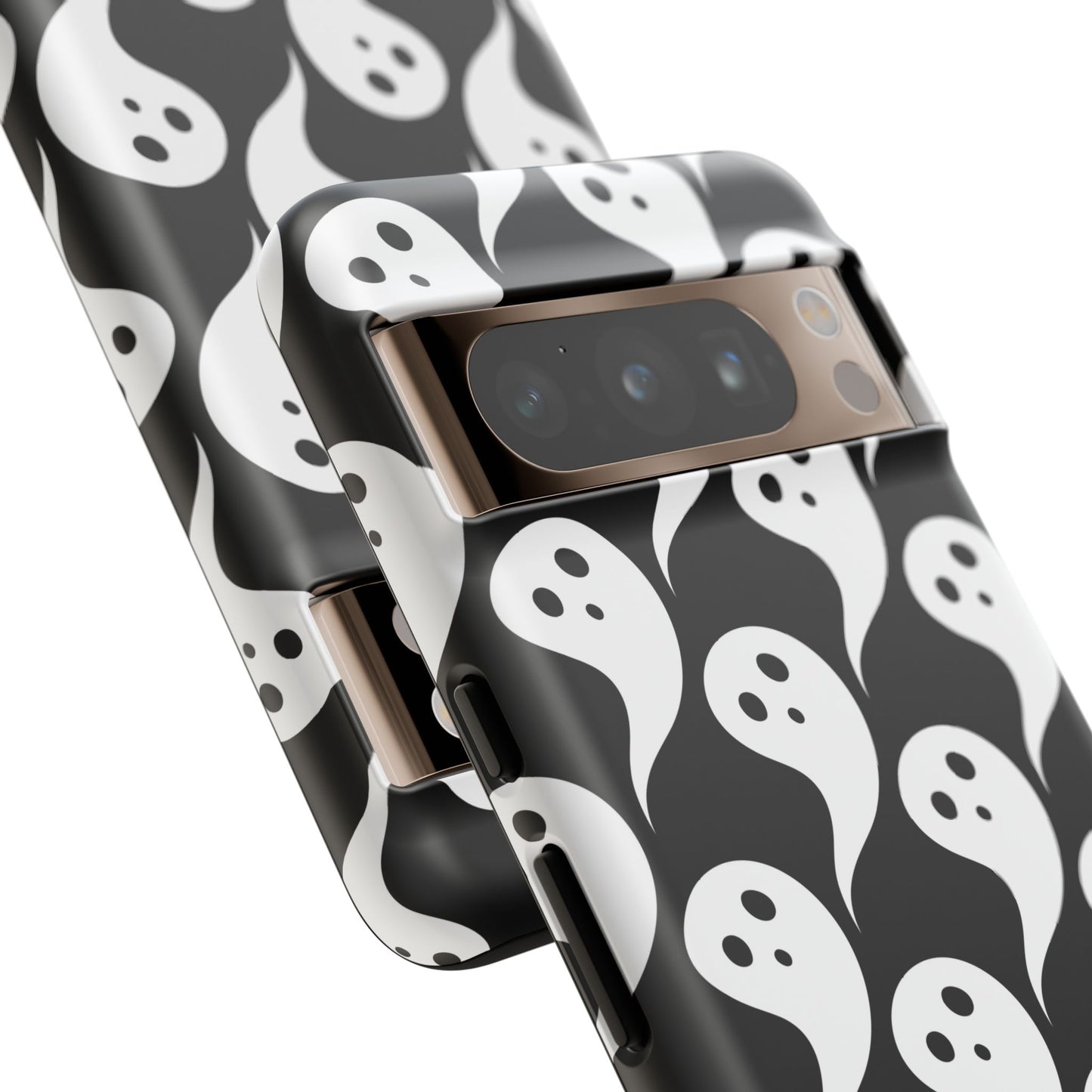Ghost Pattern Phone Case, Cute Ghost Cell Phone Cover, Halloween Accessory, Spooky Gift, Black and White Phone Case