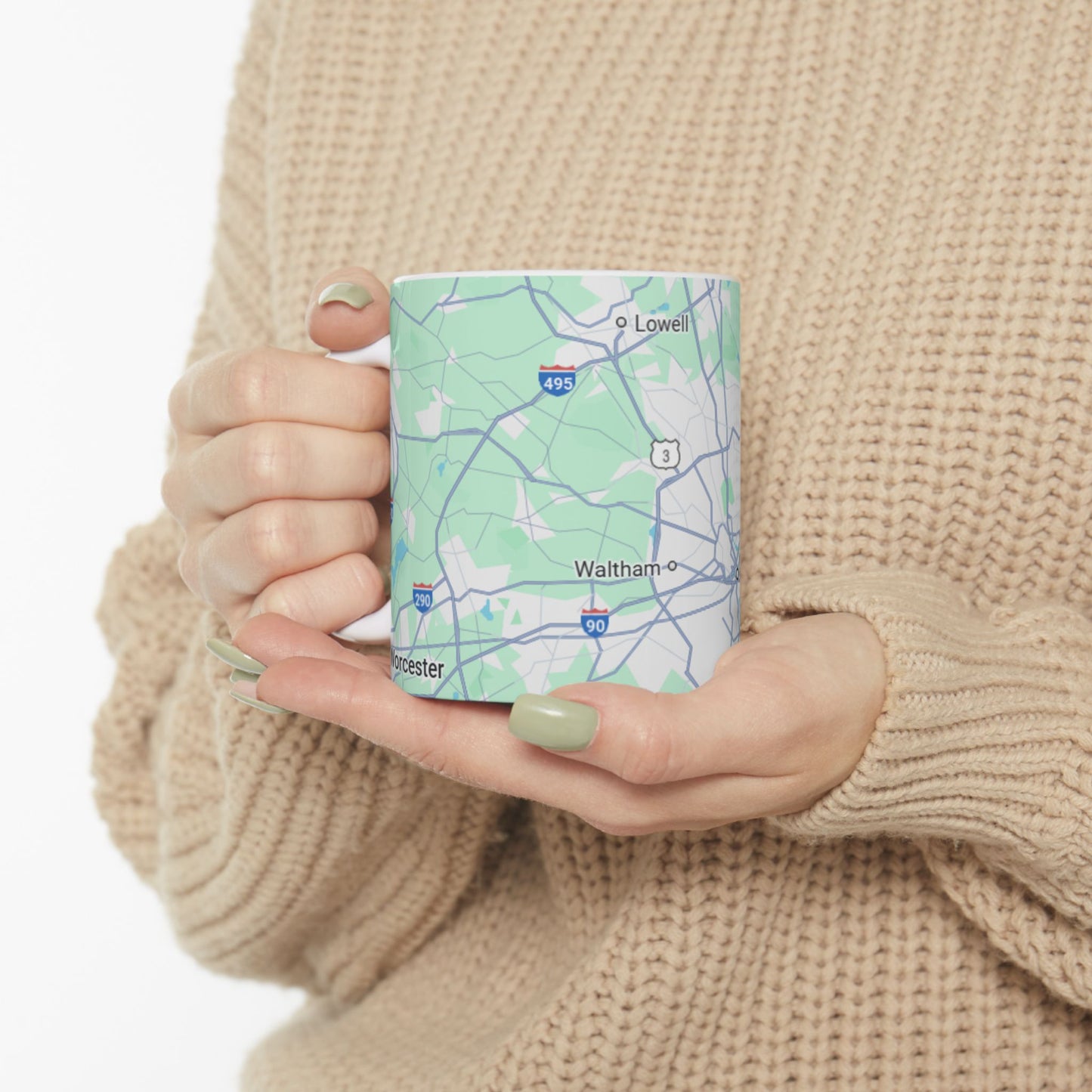Boston Map-Printed Ceramic Mug - Custom Location Gift, Coffee Lover's Travel Mug, Personalized Home Decor, Geography Gift