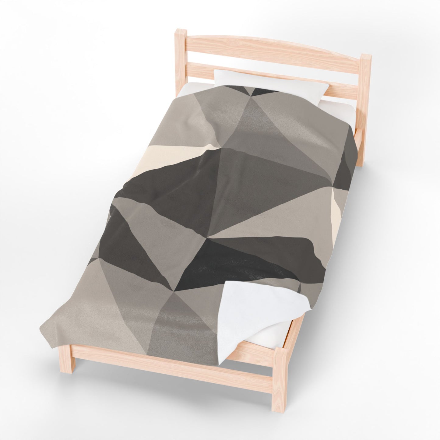 Cozy Geometric Velveteen Plush Blanket | Soft Throw for Home Decor, Gift for Homeowners, Minimalist Design, Perfect for Cozy Nights