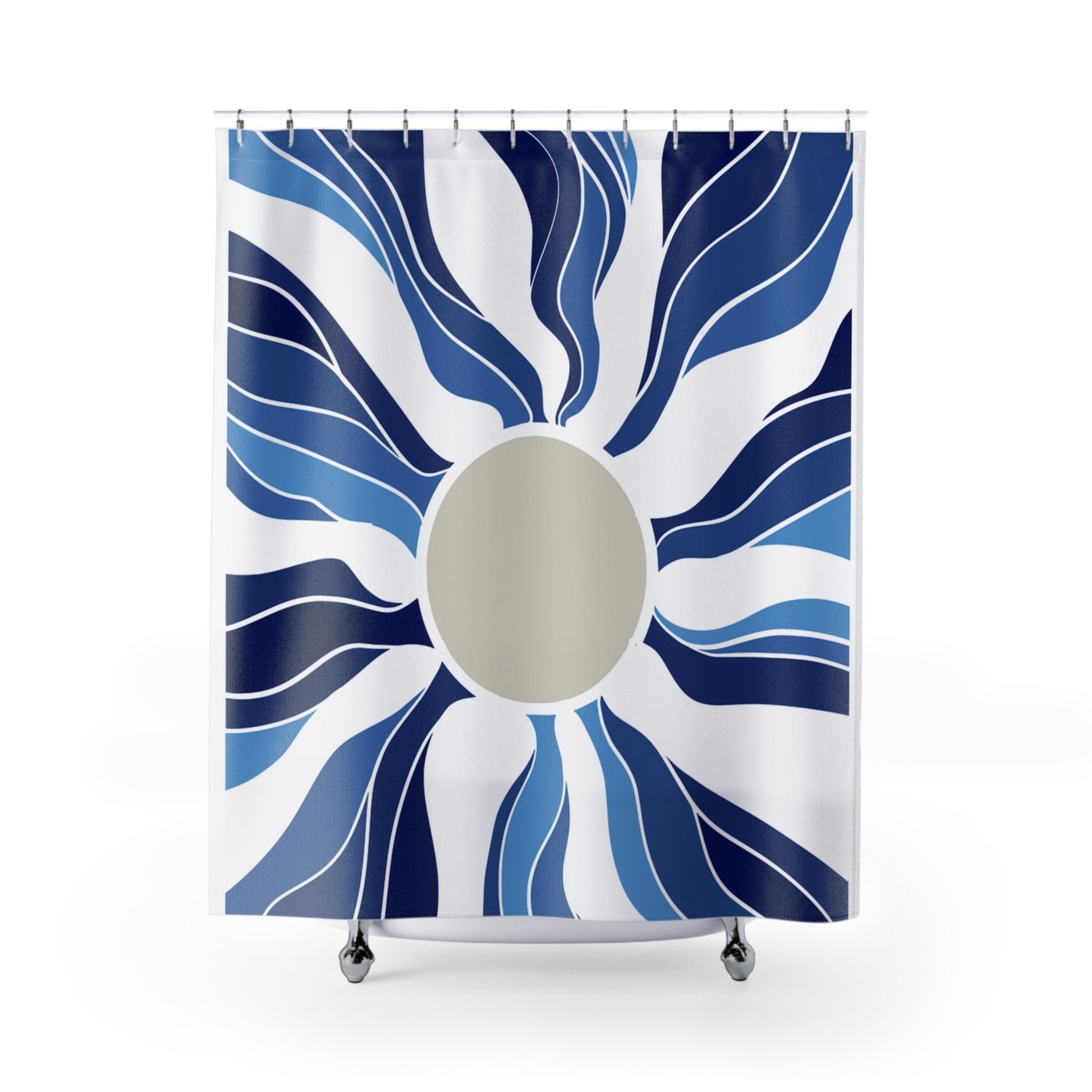 Elegant Blue Wave Shower Curtain, Modern Bathroom Decor, Ocean Theme Bath Accessory, Nautical Home Style, Gift Idea for Beach Lovers