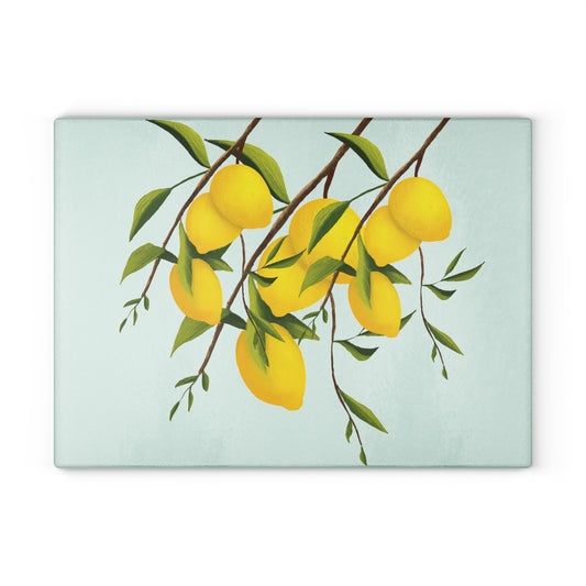 Lemon Glass Cutting Board - Bright Kitchen Decor, Home Gift, Cooking Accessory, Housewarming Present, Fruit Design