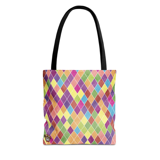 Colorful Geometric Tote Bag, Funky Shoulder Bag, Eco-Friendly Shopping Tote, Stylish Beach Bag, Art-Inspired Everyday Bag