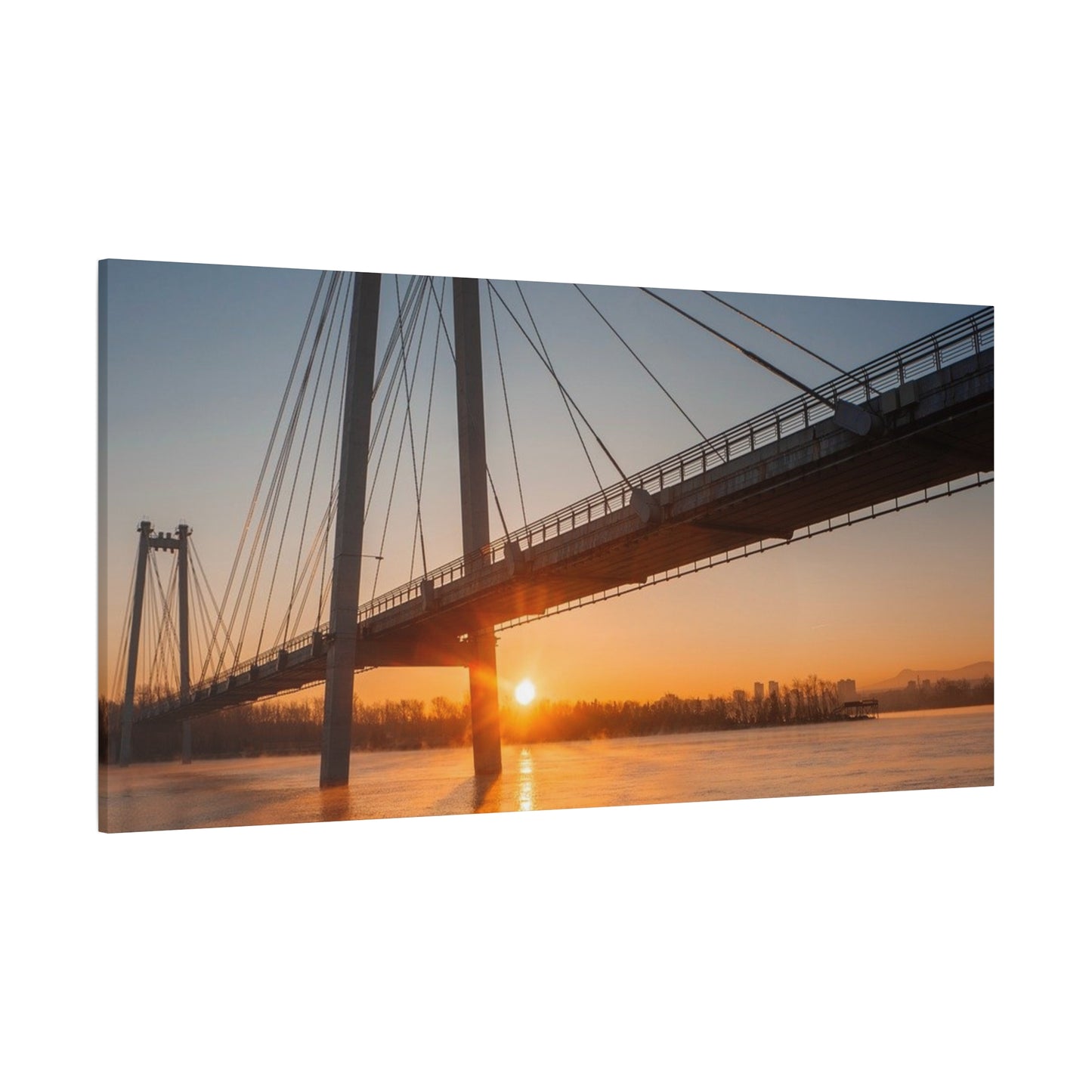 Sunrise Bridge Canvas Wall Art — Matte Stretched Canvas
