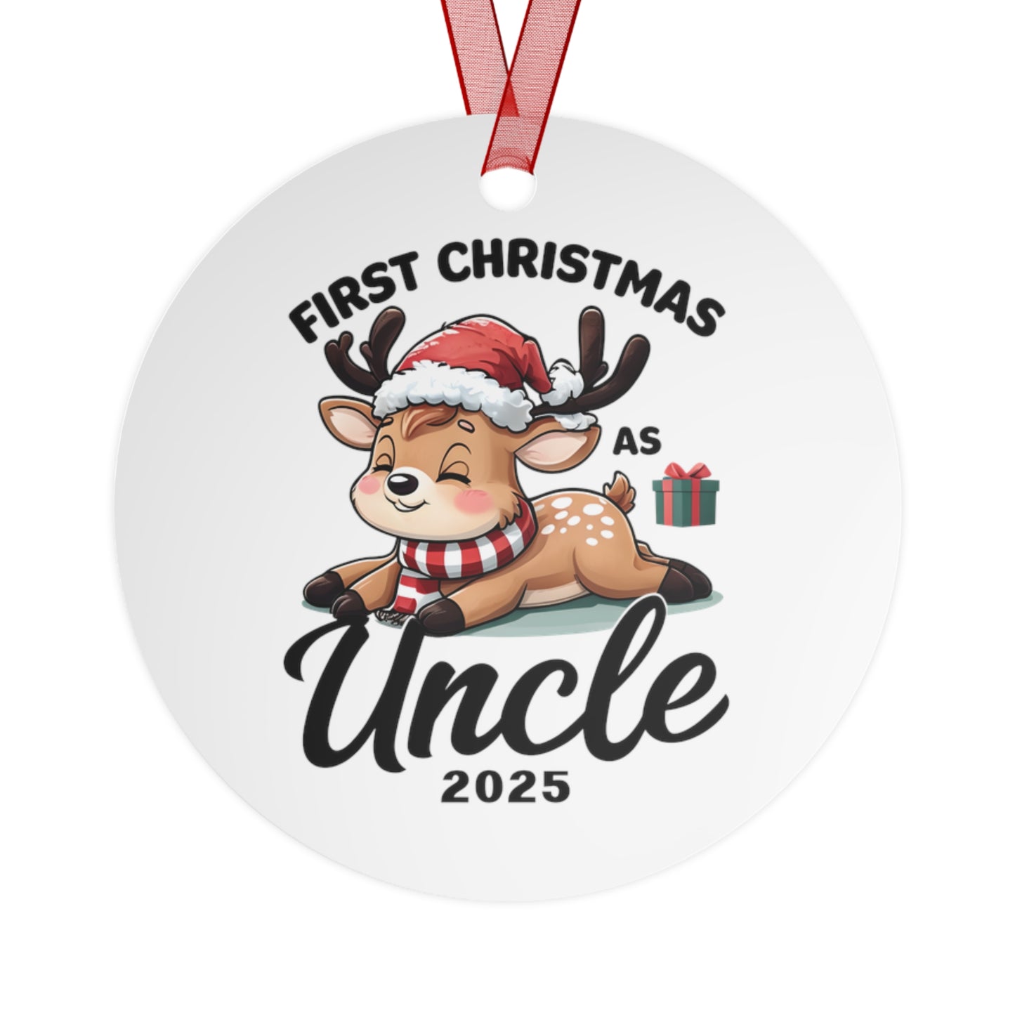 Personalized Holiday Ornaments, First Christmas as Uncle 2025, Metal Tree Decorations, Keepsake Gifts, Family Celebrations, Customized Gifts