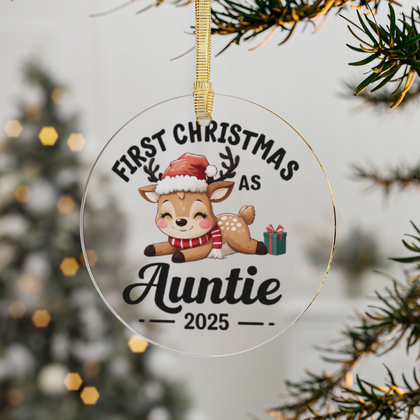 Personalized Acrylic Ornaments for New Aunts | First Christmas as Auntie 2025, Holiday Decor, Unique Gift, Keepsake, Tree Decoration, [...]