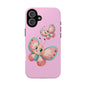 Cute Butterfly Phone Case, Tough Phone Cover, Girly Phone Accessory, Unique Gift for Her, Kids Phone Case, Floral Design Case
