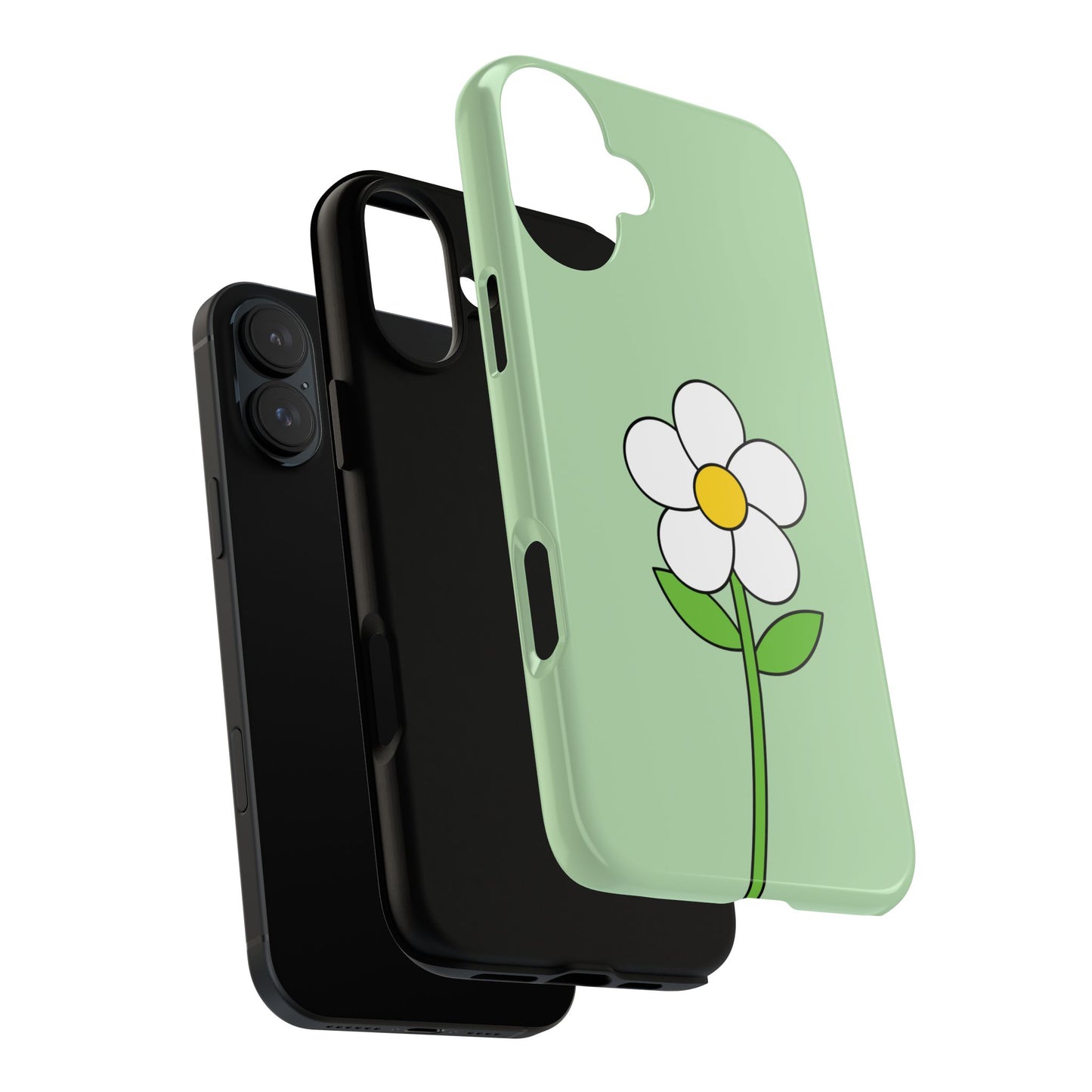 Floral Phone Case - Tough Cases for Nature Lovers, Cute Green Flower Design, iPhone Cover, Gift for Her, Spring Accessories