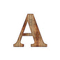 Woodgrain Letter A Kiss-Cut Sticker — Rustic Monogram Laptop Decal