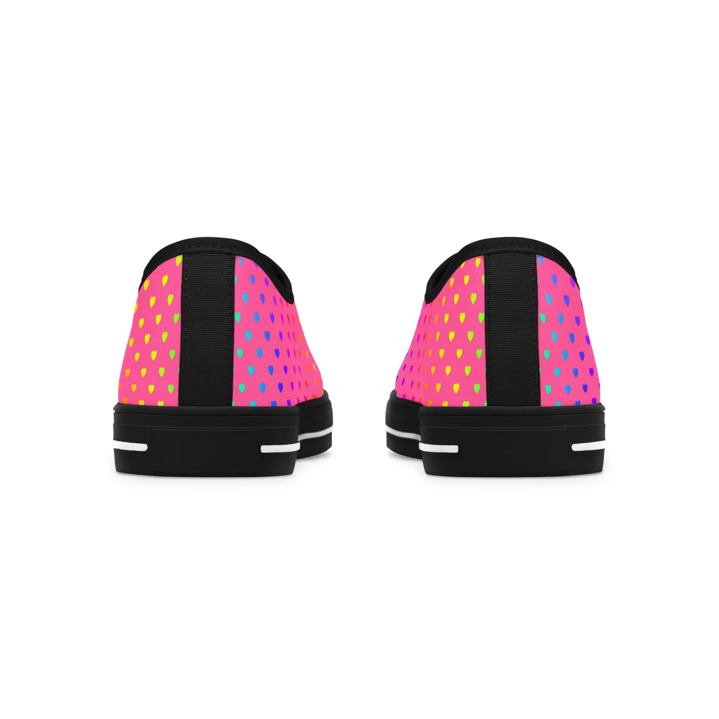 Low Top Sneakers — Pink Gradient Polka Dot Casual Shoes for Women