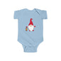 Christmas Gnome Baby Bodysuit - Holiday Infant One-Piece with Lantern & Hearts