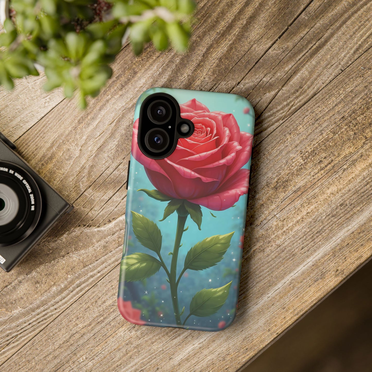 Floral Phone Case, Tough Cases with Elegant Rose Design, Stylish iPhone Cover, Rose Flower Gift for Nature Lovers, Unique Mobile Accessories