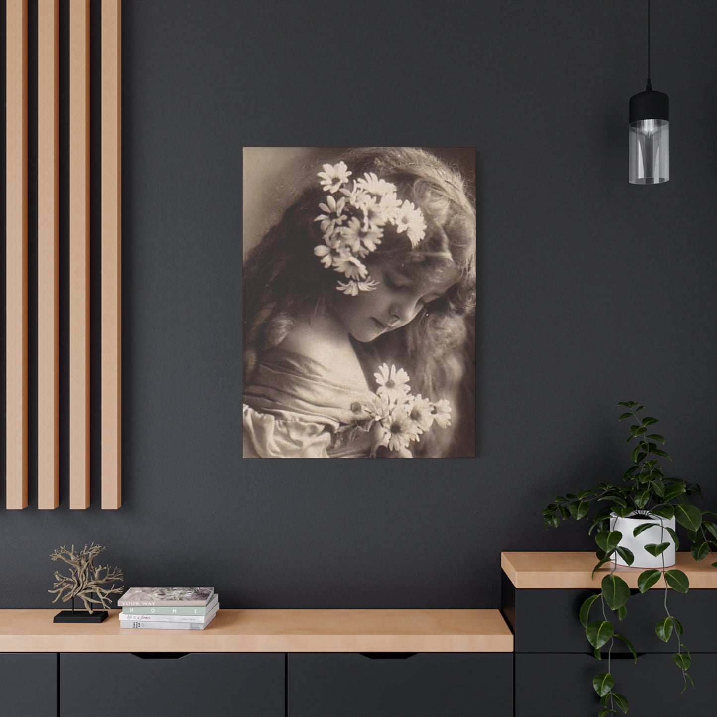 Vintage Floral Portrait Canvas
