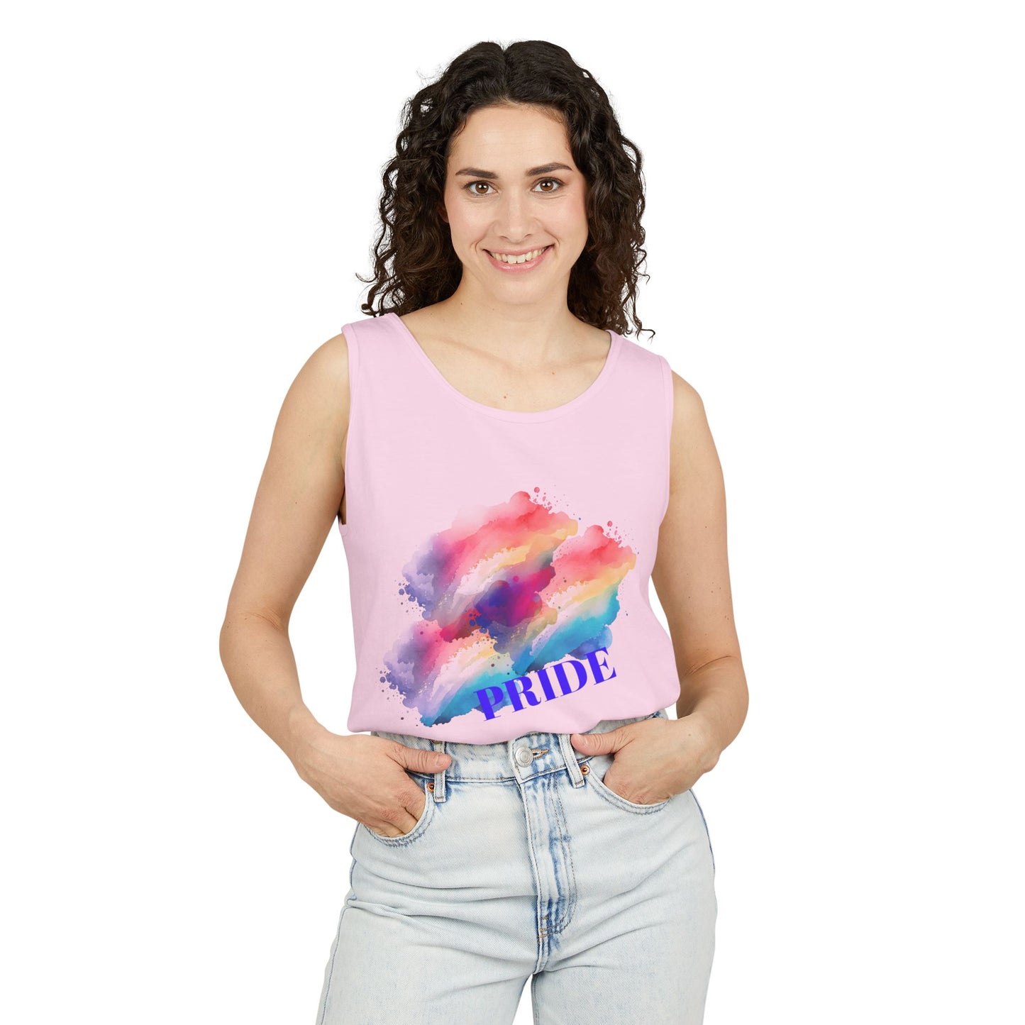 Vibrant Watercolor Unisex Tank Top, Summer Fashion, Pride Apparel, Beach Wear, Casual Top, LGBTQ+ Gift