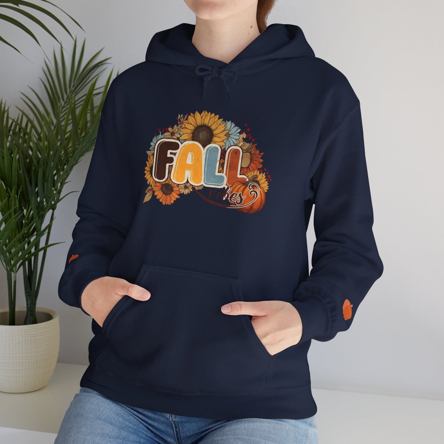 Cozy Fall Vibes Hoodie, Unisex Sweatshirt for Autumn, Pumpkin Design, Perfect for Thanksgiving, Gift for Friends, Seasonal Wear
