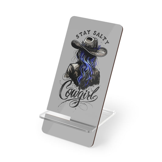 Cowgirl-Themed Mobile Display Stand | Stay Salty Phone Holder, Desk Organizer, Gift for Cowgirls, Western Decor, Unique Smartphone Stand